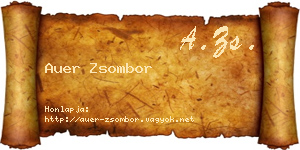 Auer Zsombor névjegykártya